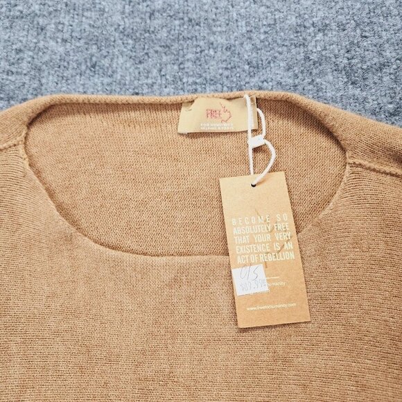 NEW Free for Humanity Wool Relaxed Fit Pull Over Cozy Crop Sweater One Size - Picture 13 of 14